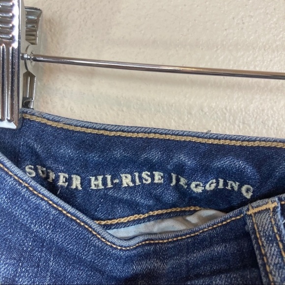 American Eagle AEO Super Hi-Rise Legging‎ Skinny Jeans Dark Women’s Sz 2 Short - Picture 3 of 5